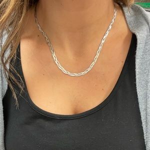 Sterling Silver Braided 18” Chain